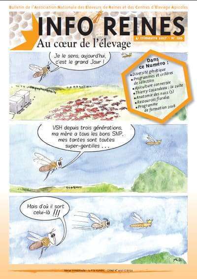 Revue apicole publiée par l'Anercea. N°120 : Programme et critères de sélection BeeStrong ; anatomie des nucs ; l'apiculture connectée en 2018 ; diversité génétique de l'abeille.