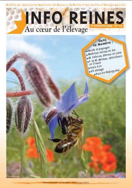 Revue apicole publiée par l'Anercea. N°122 : La gestion du varroa en apiculture biologique ; élevage sans éleveuse ; Le fond des ruches ; la diversité génétique chez l'abeille.