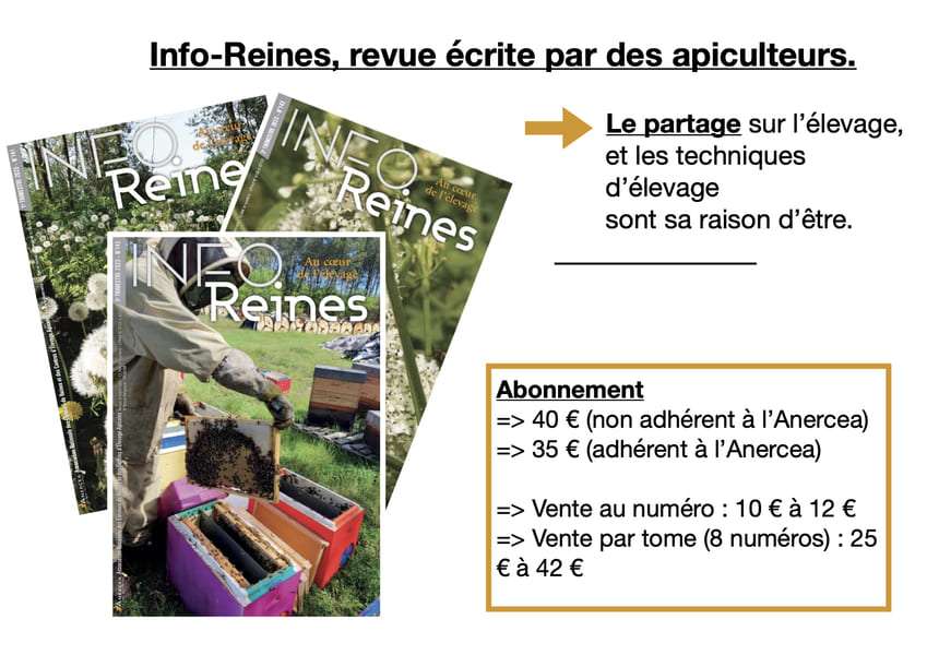 Anercea, revue apicole Info-Reines. Offre d'abonnement 2023