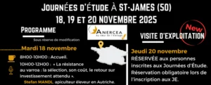 Journées d'étude apicoles de novembre 2025 à St-James