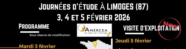 Annonce Journées d'Étude apicoles de l'Anercea, Limoges, février 2026.